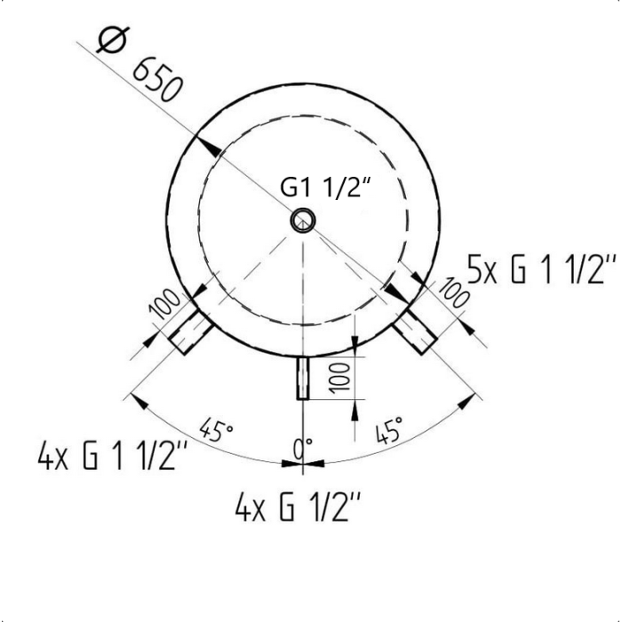 Akumulační nádrž 500l KXT1, d650