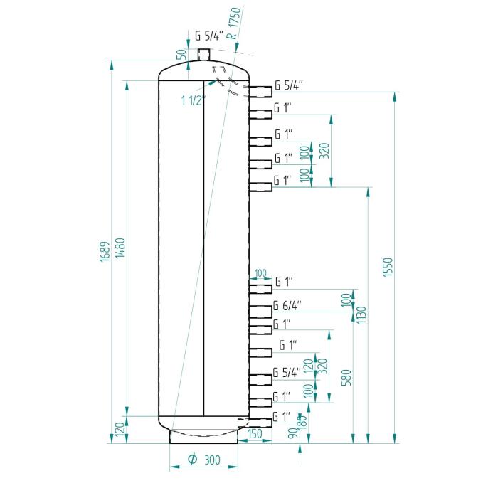 Akumulační nádrž 200l MG0, d400
