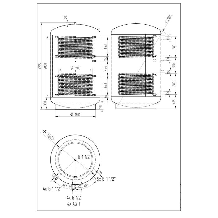 Akumulačná nádrž 5000l KXT2, d1600