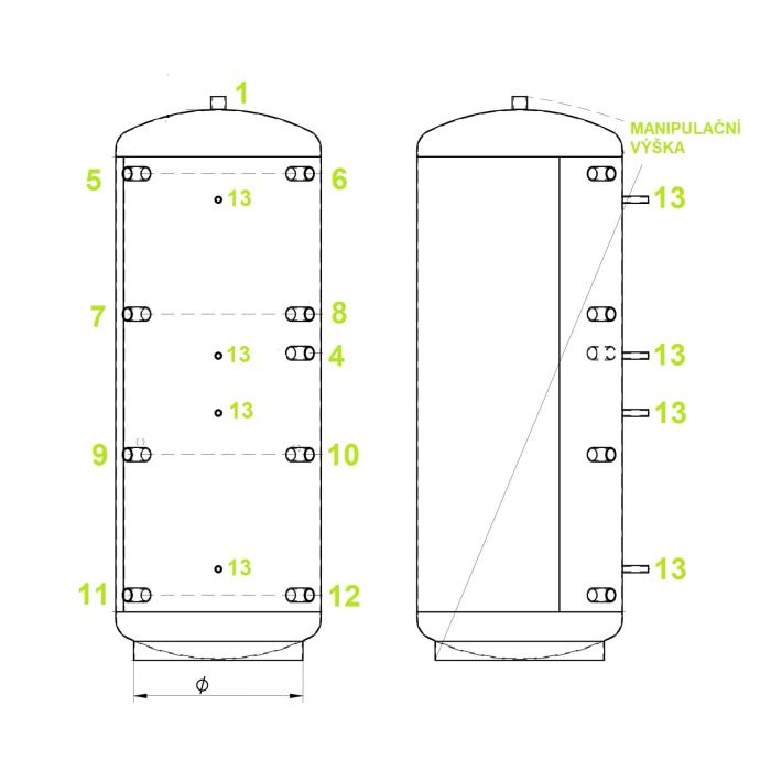 Akumulační nádrž 4000l KXT0, d1400