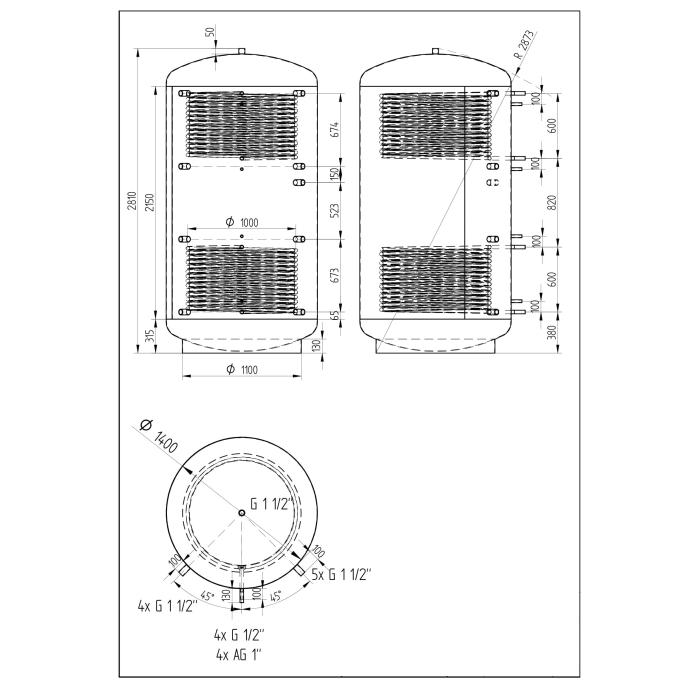 Akumulační nádrž 4000l KXT2, d1400