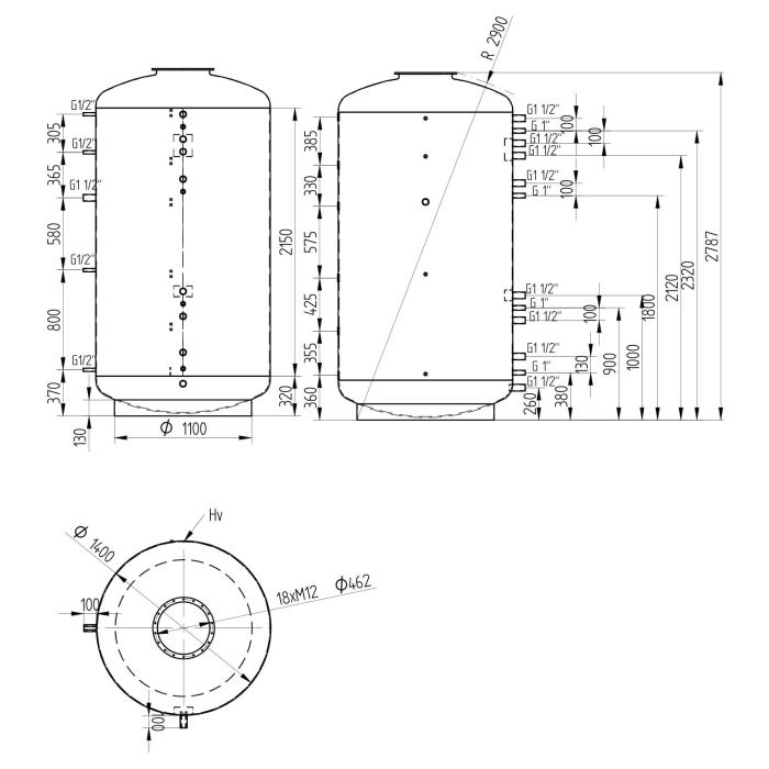 Akumulační nádrž 4000l MT0, d1400 +DN32