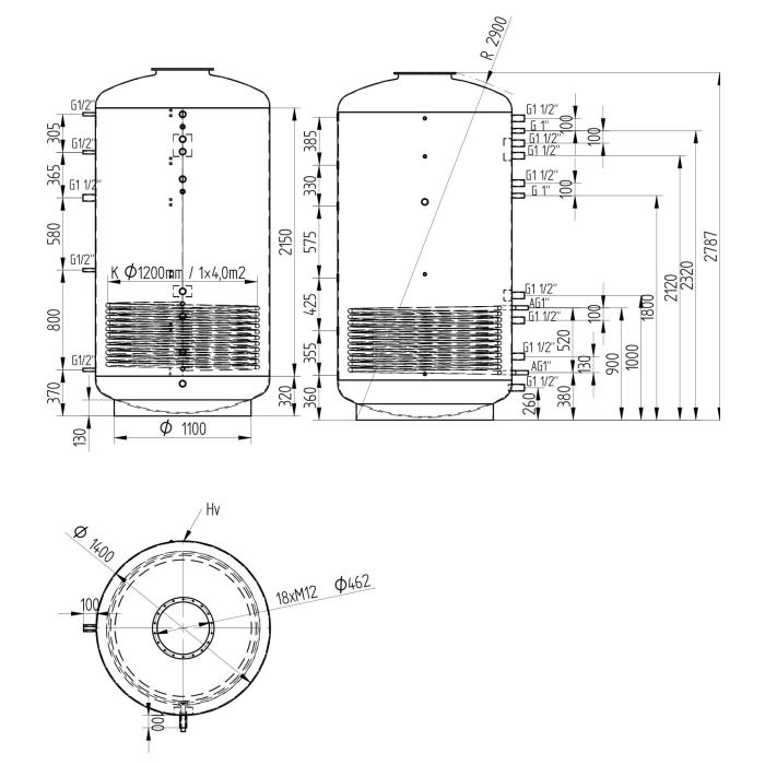 Akumulační nádrž 4000l MT1, d1400 +DN32