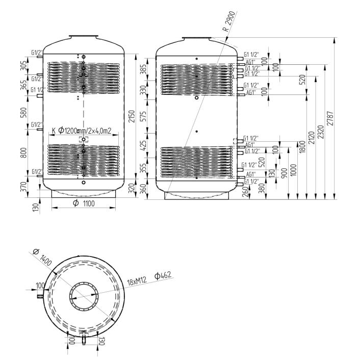Akumulační nádrž 4000l MT2, d1400 +DN32