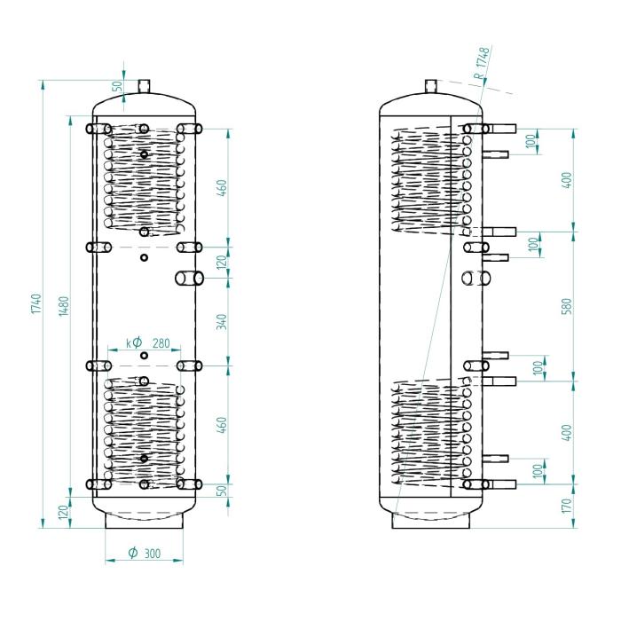 Akumulačná nádrž 200l KXT2, d400