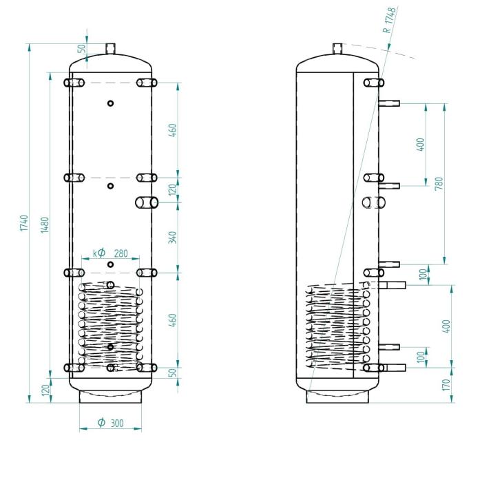 Akumulační nádrž 200l KXT1, d400