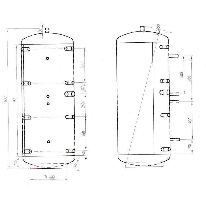 Akumulační nádrž 300l KXT0, d550
