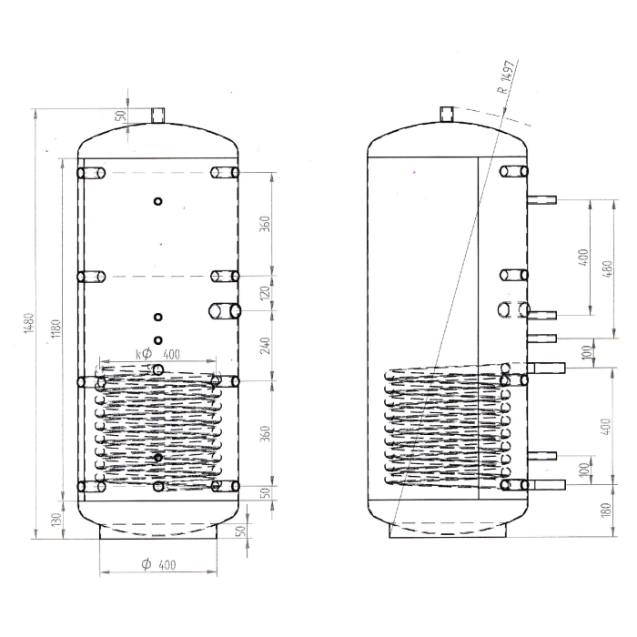 Akumulační nádrž 300l KXT1, d550