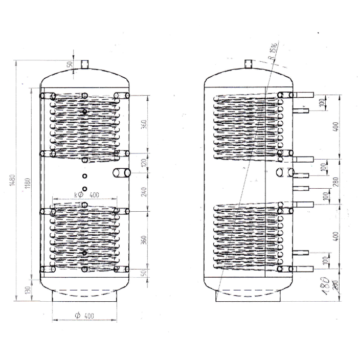 Akumulační nádrž 300l KXT2, d550