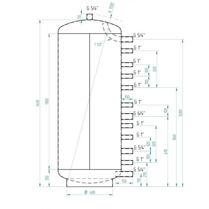 Akumulačná nádrž 300l MG0, d550