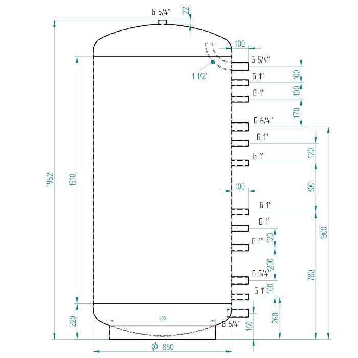 Akumulační nádrž 1000l MG0, d850